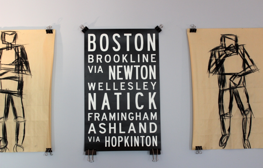 Boston marathon boston strong union jack creative typography graphic design